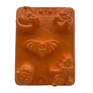Orange Vintage Jello Jell-O Halloween Mold Cat‎ Bat Jack-O-Lantern Pumpkin Ghost